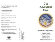 CUB ADVENTURE TRAIL - Black Hills Area Council