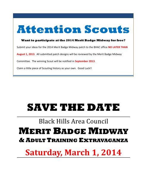 MERIT BADGE MIDWAY - Black Hills Area Council