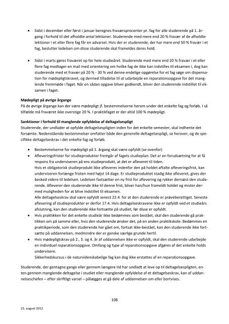 Studieordning 11/12 - Læreruddannelsen Blaagaard/KDAS