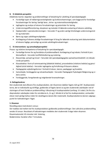 Studieordning 11/12 - Læreruddannelsen Blaagaard/KDAS