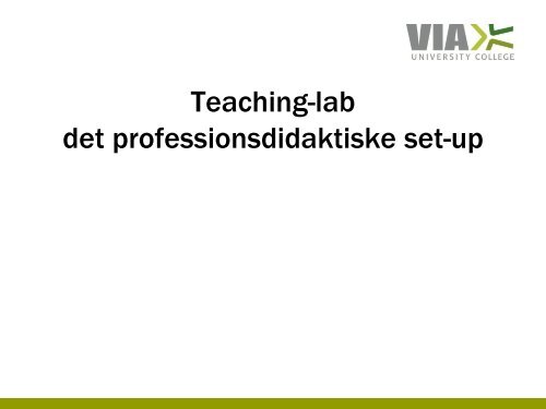 Teaching Lab - Læreruddannelsen Blaagaard/KDAS