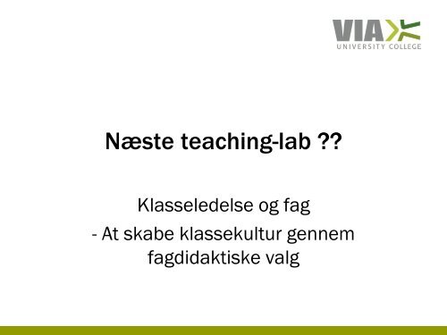 Teaching Lab - Læreruddannelsen Blaagaard/KDAS