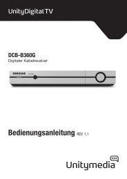 Benutzerhandbuch Bedienungsanleitung Unitymedia