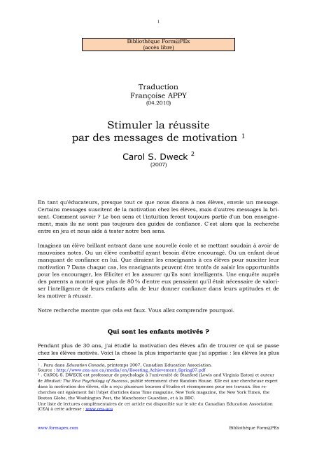 Quest Ce Qui Aide Lélève à Apprendre Form At Pex - 