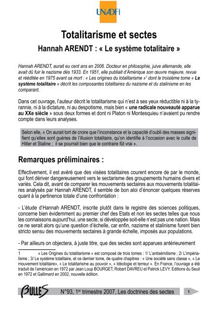 Totalitarisme Et Sectes Unadfi