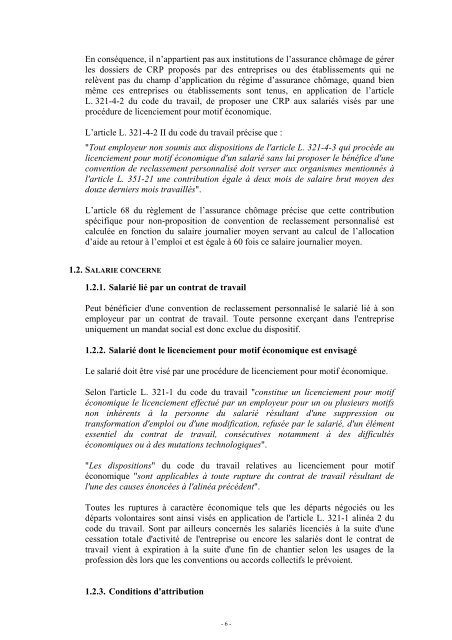 LA CONVENTION DE RECLASSEMENT PERSONNALISE (CRP ...