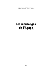 Les mensonges de l'Agapè - CCMM