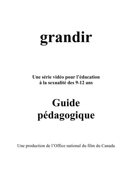 Guide pédagogique - Office national du film du Canada