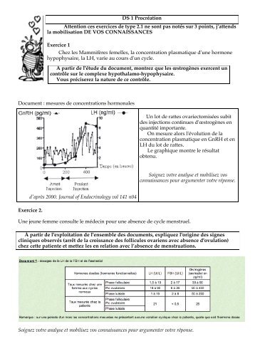 DS 1 Procréation Attention ces exercices de type 2.1 ne sont pas ...