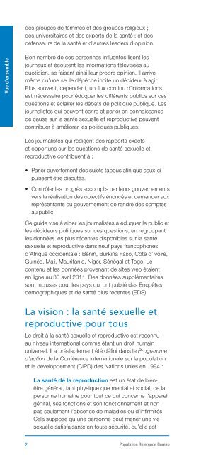 Un guide sur la santé sexuelle et reproductive en Afrique de l'ouest ...