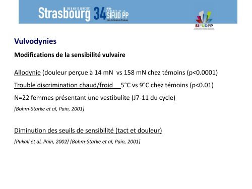 Cystite interstitielle / syndrome de vessie douloureuse Le ... - sifud-pp