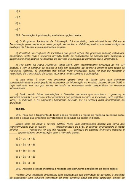 2.298 EXERCÍCIOS, COM GABARITO. - Cursocenpro.com.br