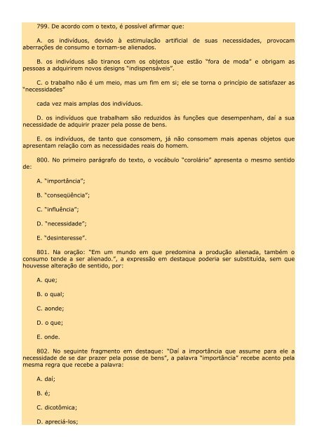 2.298 EXERCÍCIOS, COM GABARITO. - Cursocenpro.com.br