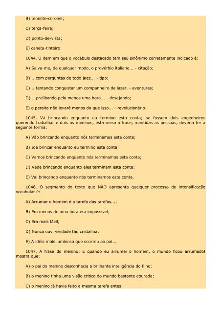 2.298 EXERCÍCIOS, COM GABARITO. - Cursocenpro.com.br