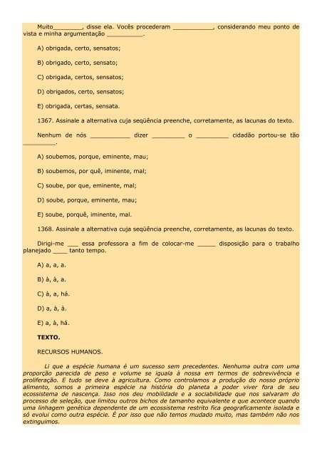 2.298 EXERCÍCIOS, COM GABARITO. - Cursocenpro.com.br