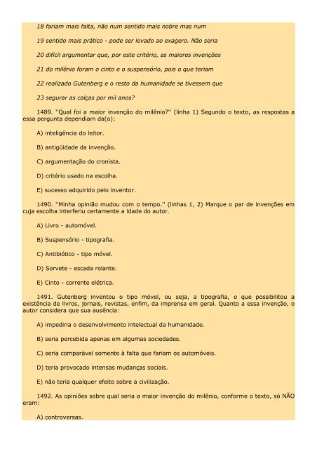 2.298 EXERCÍCIOS, COM GABARITO. - Cursocenpro.com.br