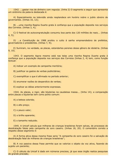 2.298 EXERCÍCIOS, COM GABARITO. - Cursocenpro.com.br