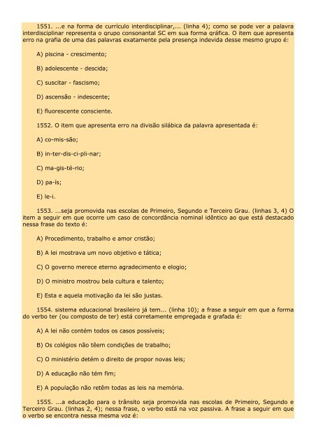 2.298 EXERCÍCIOS, COM GABARITO. - Cursocenpro.com.br