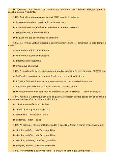 2.298 EXERCÍCIOS, COM GABARITO. - Cursocenpro.com.br