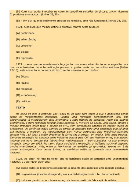 2.298 EXERCÍCIOS, COM GABARITO. - Cursocenpro.com.br