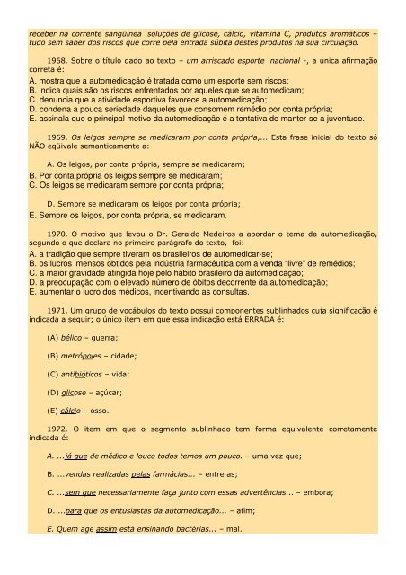 2.298 EXERCÍCIOS, COM GABARITO. - Cursocenpro.com.br