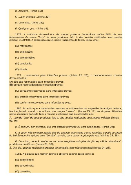 2.298 EXERCÍCIOS, COM GABARITO. - Cursocenpro.com.br