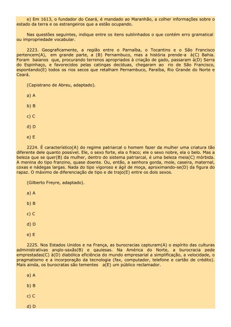 2.298 EXERCÍCIOS, COM GABARITO. - Cursocenpro.com.br