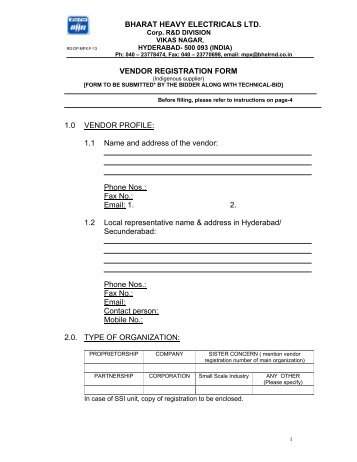 vendor application form