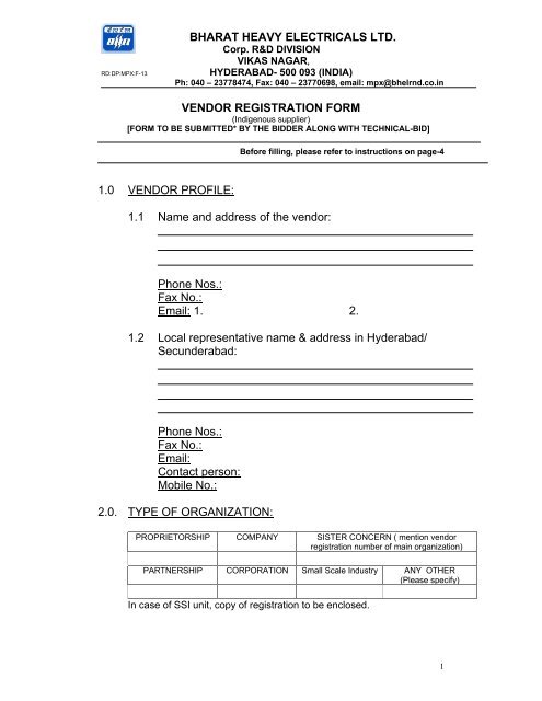Vendor Application Form Template from img.yumpu.com