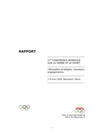 RAPPORT - International Olympic Committee