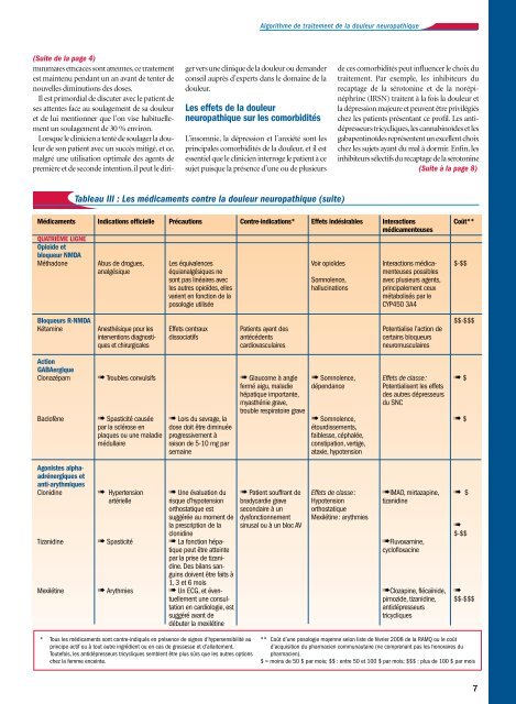 recommandations d'un forum québécois sur la douleur neuropathique