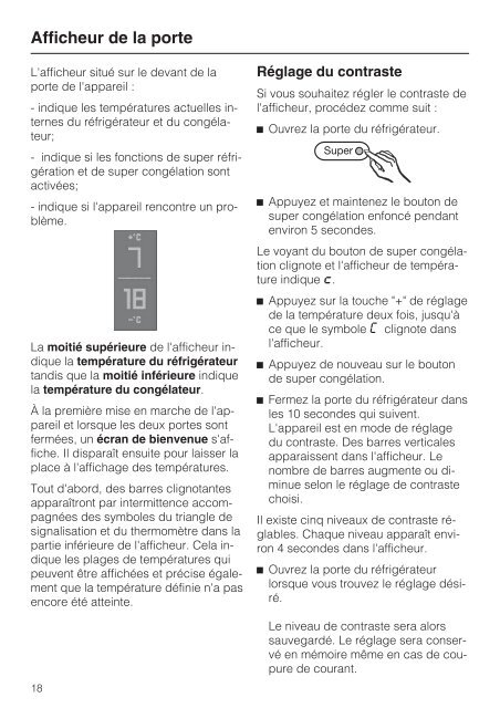 Instructions d'utilisation et d'installation Combiné ... - Miele