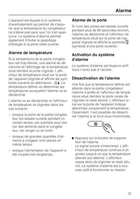 Instructions d'utilisation et d'installation Combiné ... - Miele