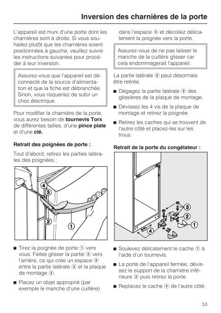 Instructions d'utilisation et d'installation Combiné ... - Miele