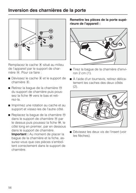 Instructions d'utilisation et d'installation Combiné ... - Miele