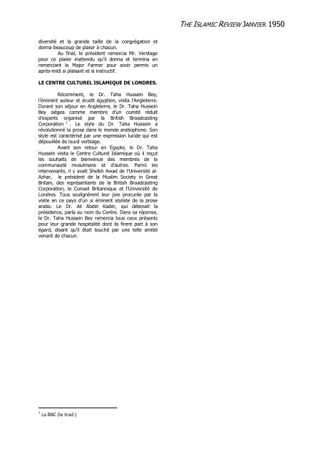 the islamic review janvier 1950 - The Lahore Ahmadiyya Movement ...
