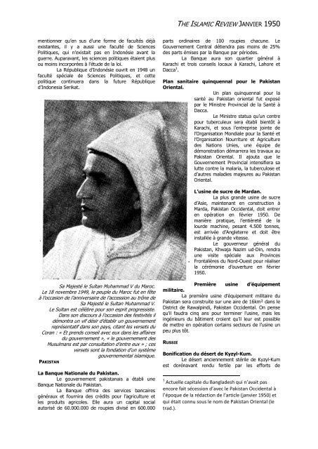 the islamic review janvier 1950 - The Lahore Ahmadiyya Movement ...