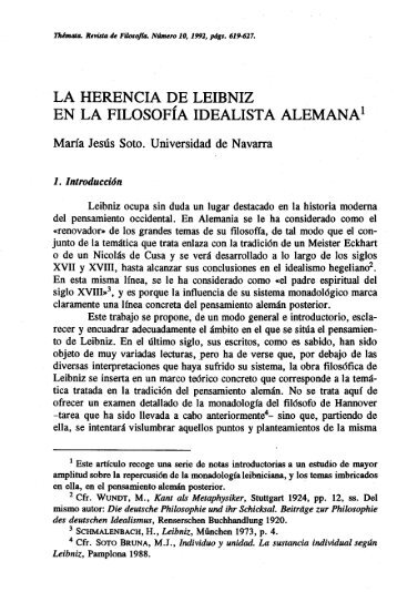 LA HERENCIA LEIBNIZ , EN LA FILOSOFIA IDEALISTA ALEMANA1