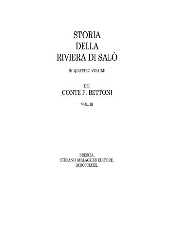 STORIA DELLA RIVIERA DI SALÒ - Archivi del Garda