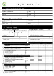 CANEVAS DE RAPPORT MENSUEL DU CENTRE DE SANTE