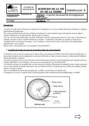 Contrôle hormonal du développement folliculaire Corrigé