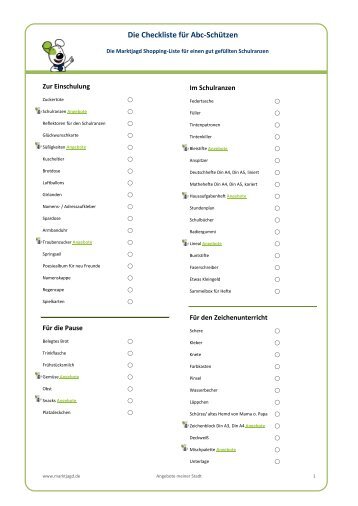 Die Checkliste für Abc-Schützen - Marktjagd-Blog