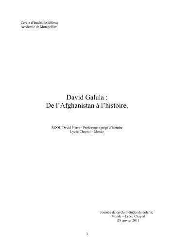 David Galula - Défense - Académie de Montpellier