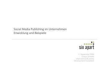 Social Media – Publishing im Unternehmen Enwicklung und Beispiele