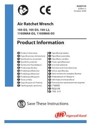 Product Information Manual, Air Ratchet Wrench, Models 105-D2 ...