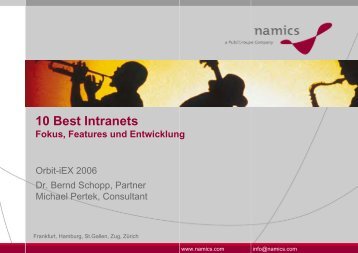 10 Best Intranets: Fokus, Features und Entwicklung - Namics Weblog