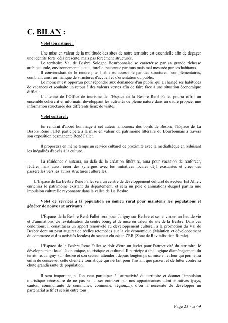 Etude de faisabilité - Communauté de Communes Val de Besbre ...