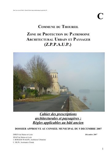 Cahier des prescriptions architecturales et paysagères