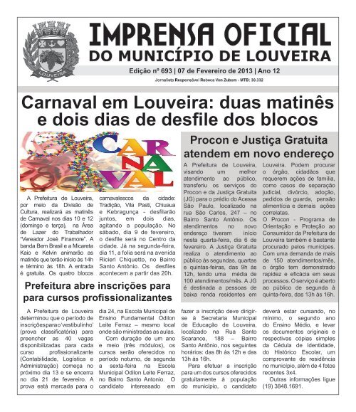 Carnaval em Louveira: duas matinês e dois dias de desfile dos blocos