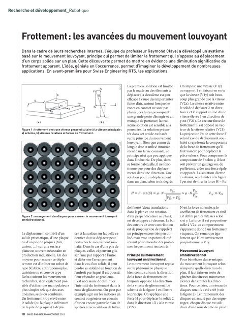 Frottement : les avancées du mouvement louvoyant - SWISS ...